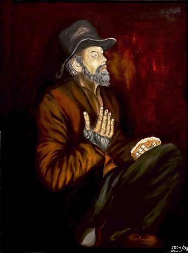 The beggar, 60 x 80, Oil on canvas ( Der Bettler, Öl auf Leinwand) 2004