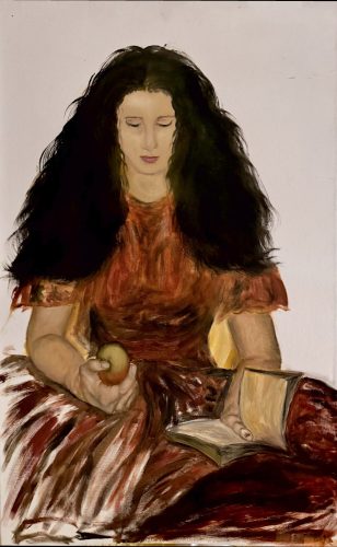 Reading girl, 50 x 80, Oil on canvas ( Lesende Mädchen, Öl auf Leinwänd) 1996