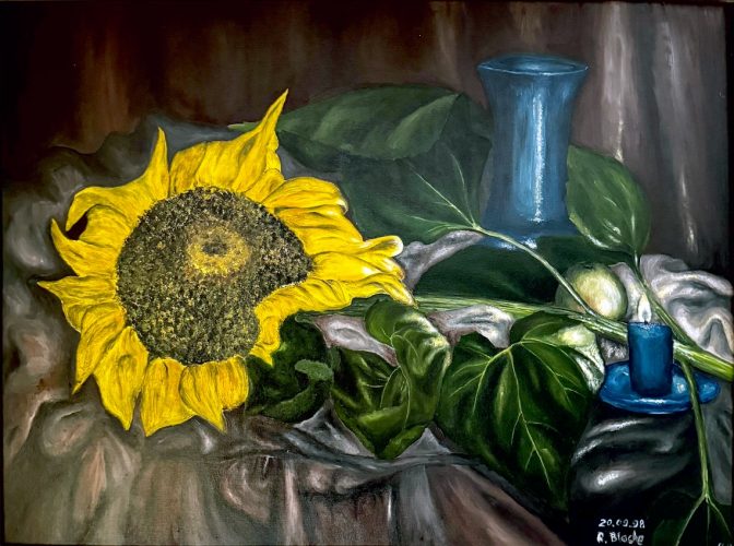 Sleeping sunflowers, 60 x 100 oil, on canvas (Schlafende Sonnenblumen, öl auf leinwand), 20.09.1998