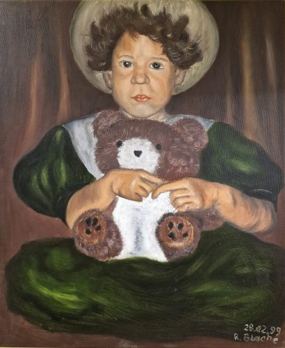 Teddy, 40 x 50, Oil on canvas (Teddy, öl auf leinwand) 28.02.1999